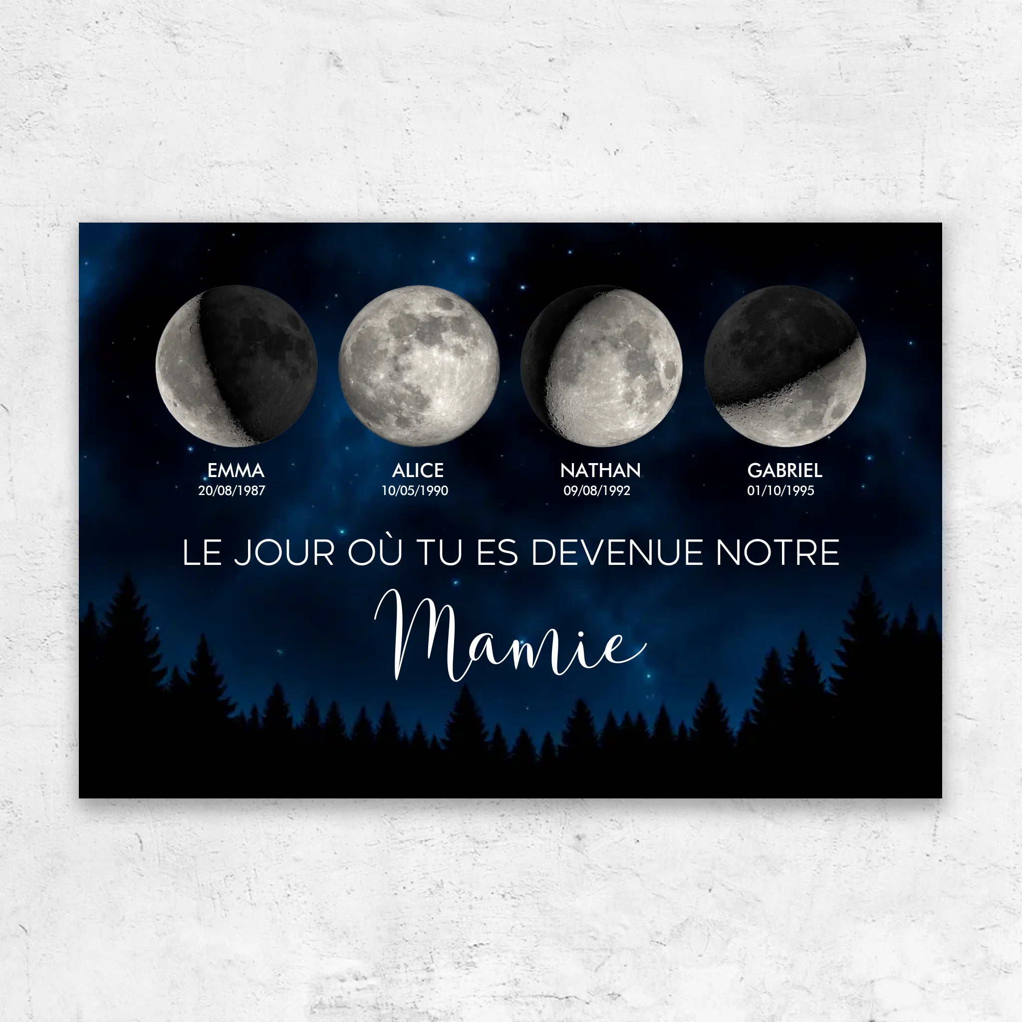 Toile personnalisée – Le jour où tu es devenue notre Mamie