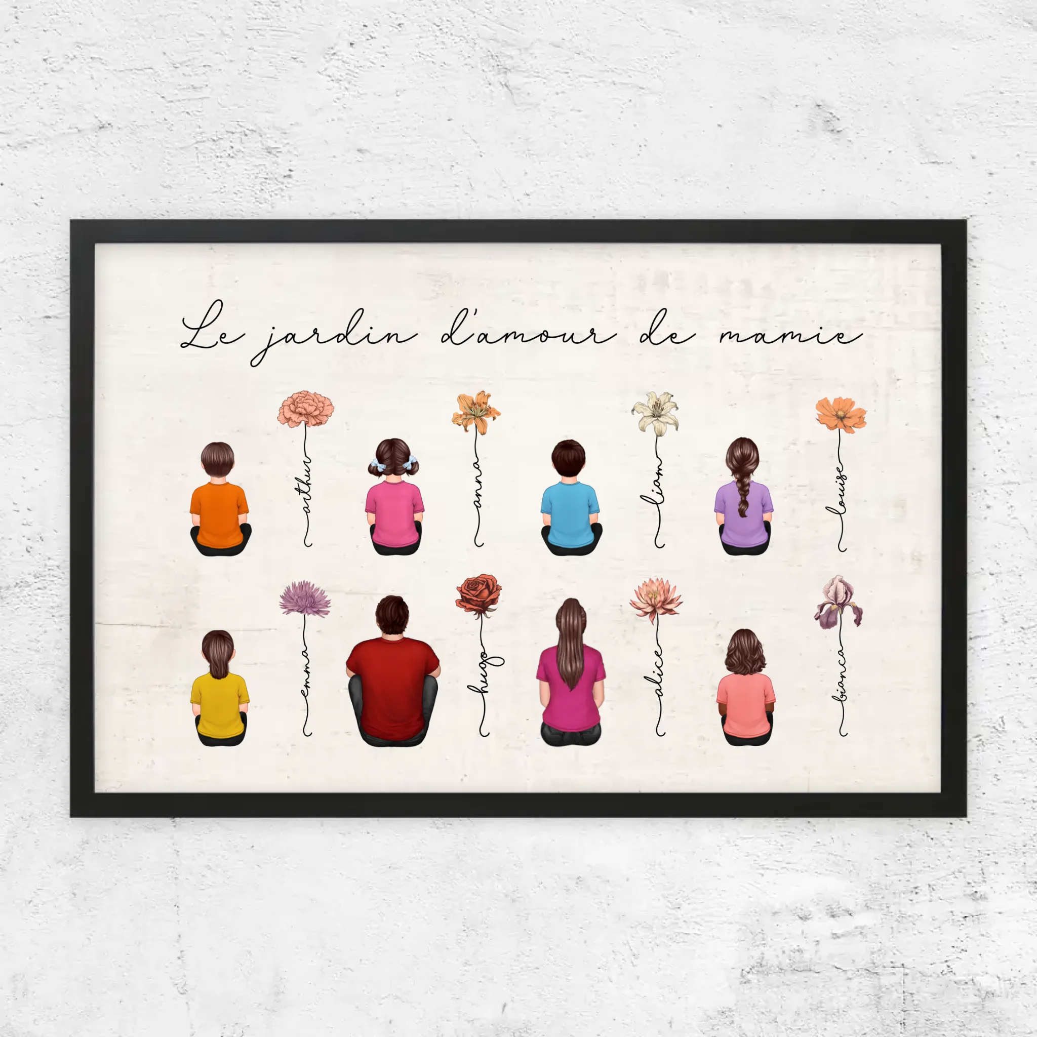 Poster personnalisé – Jardin vintage des fleurs de mois de naissance