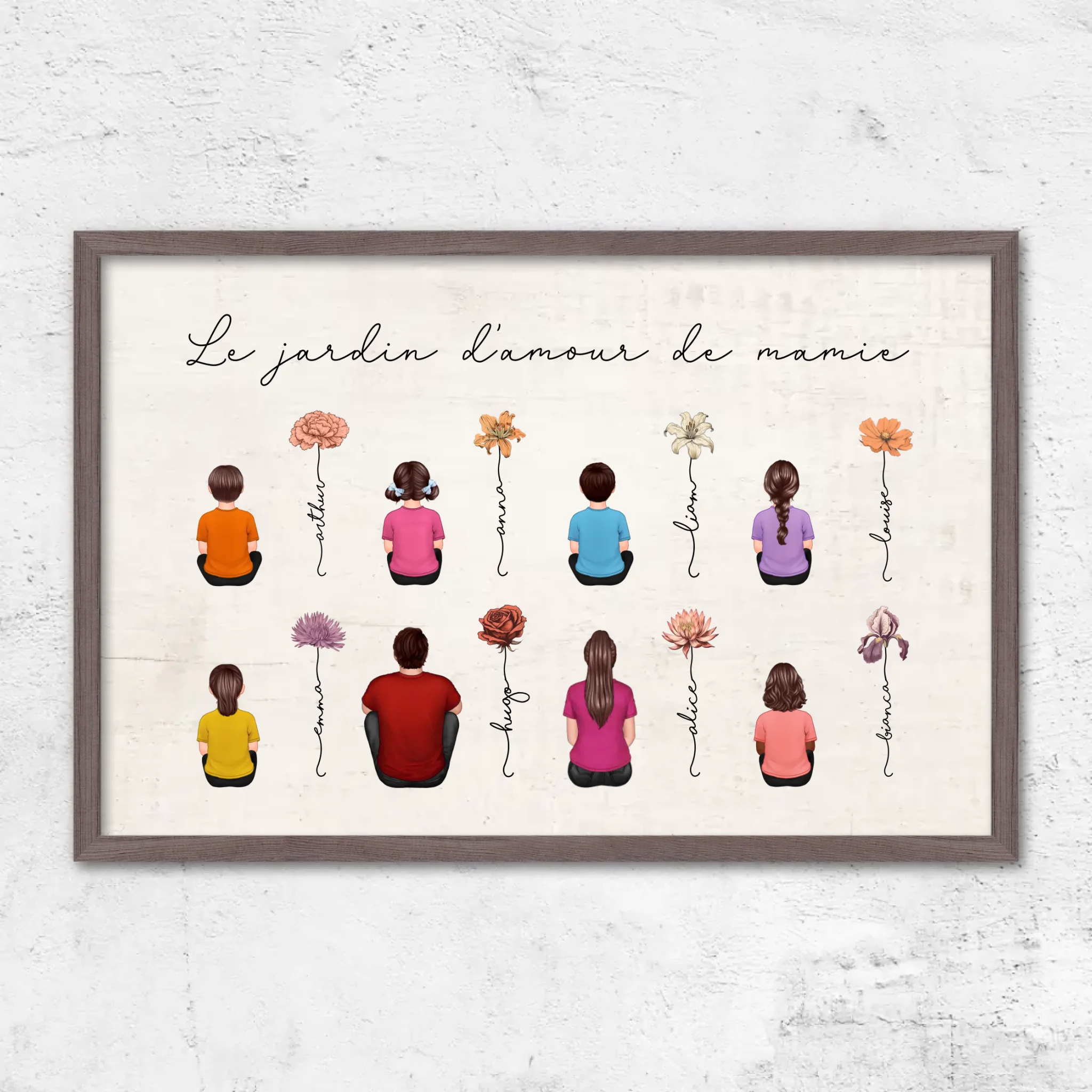 Poster personnalisé – Jardin vintage des fleurs de mois de naissance