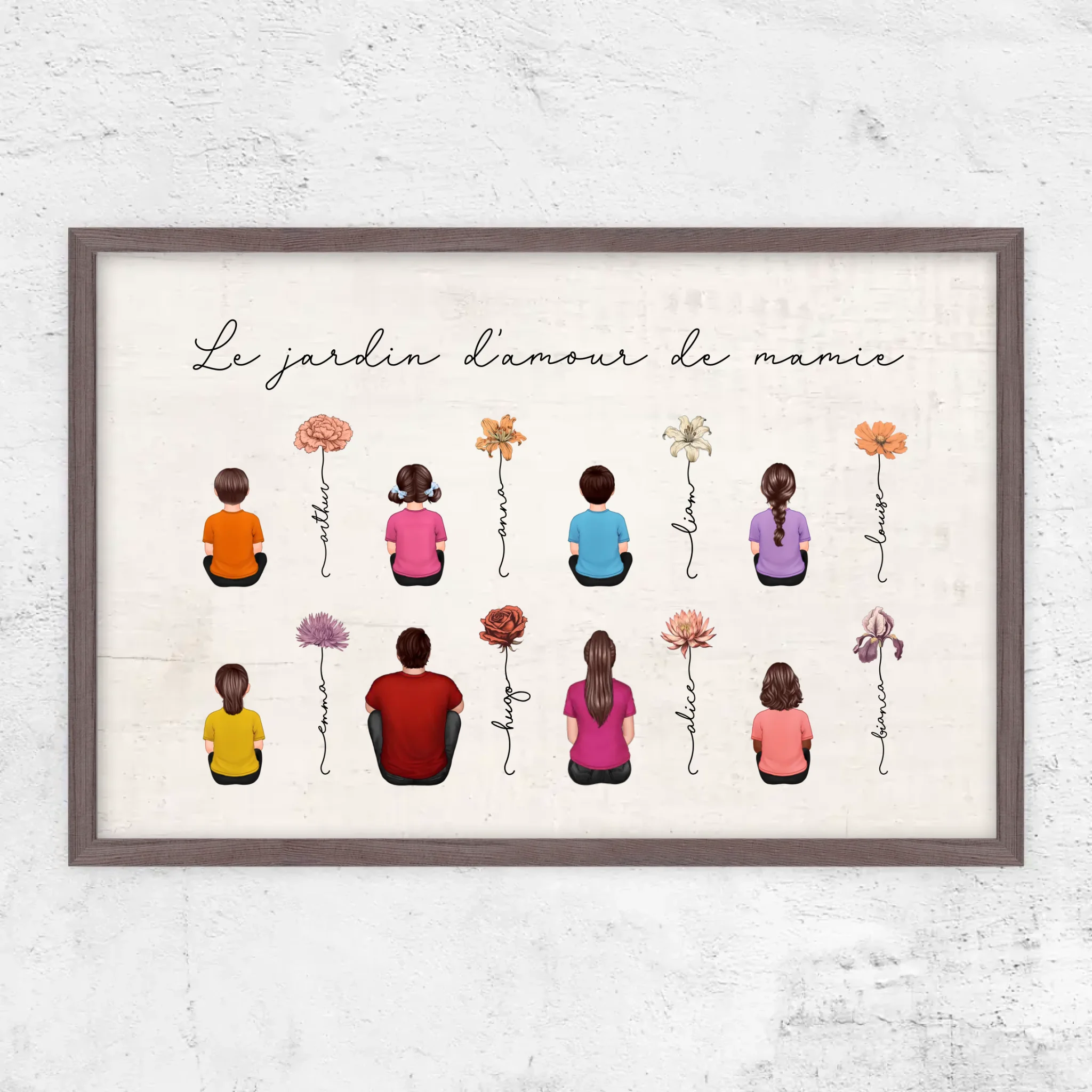 Poster personnalisé – Jardin vintage des fleurs de mois de naissance