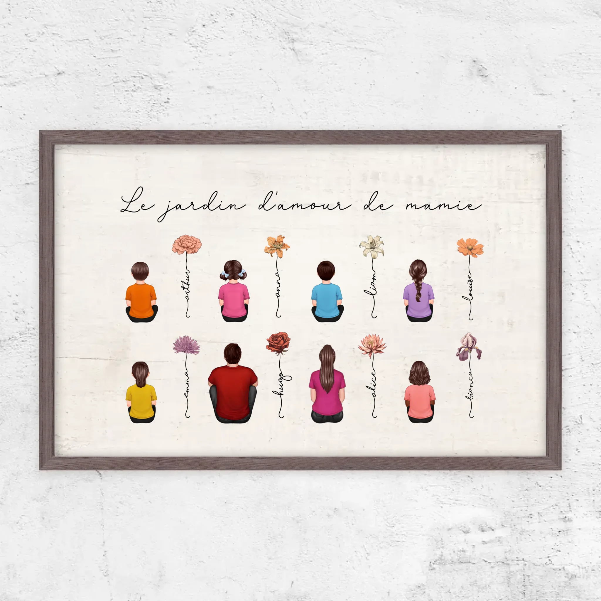 Poster personnalisé – Jardin vintage des fleurs de mois de naissance