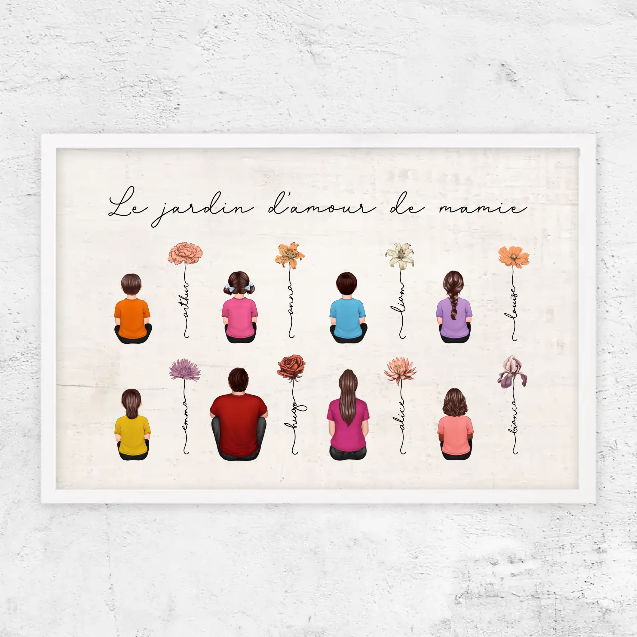 Poster personnalisé – Jardin vintage des fleurs de mois de naissance