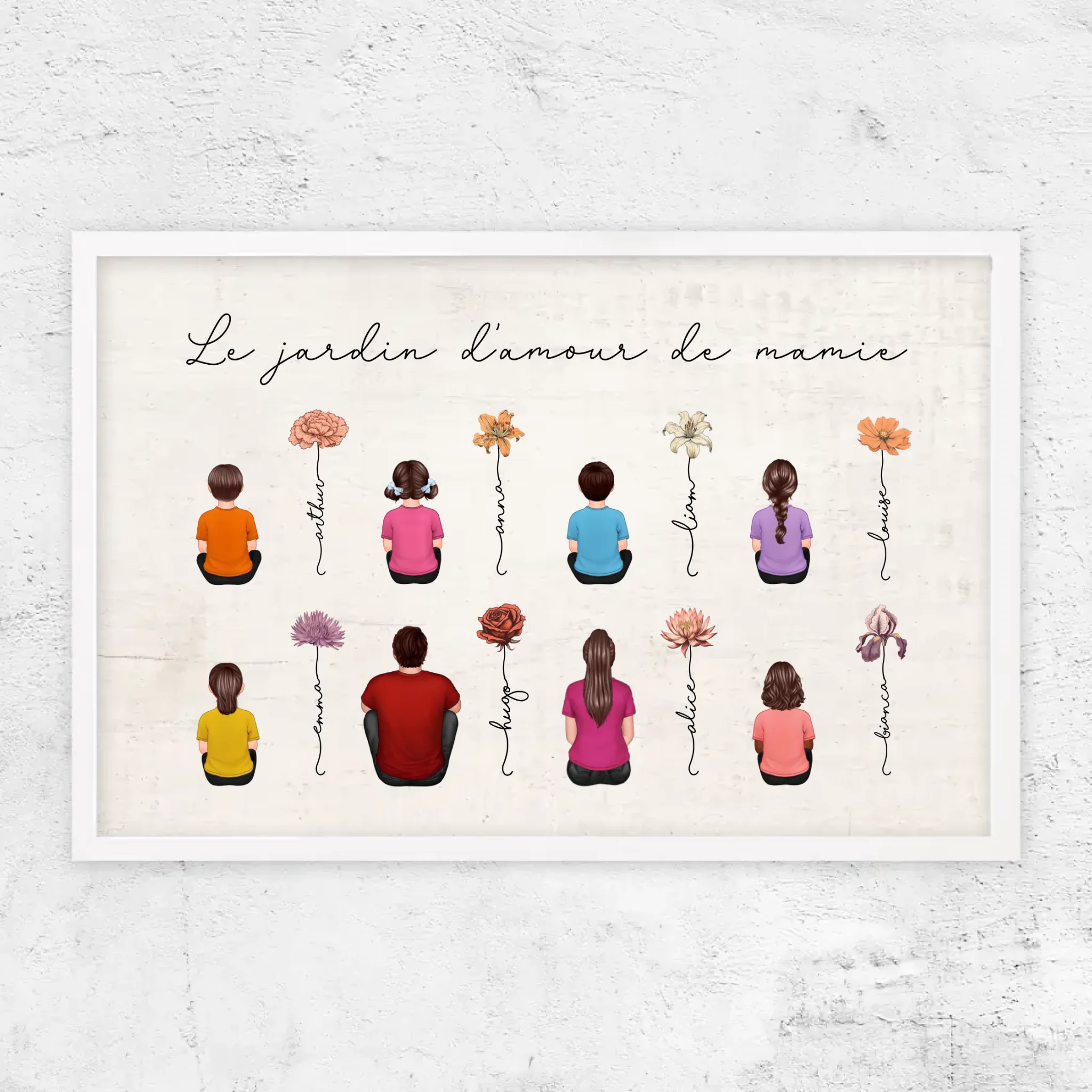 Poster personnalisé – Jardin vintage des fleurs de mois de naissance