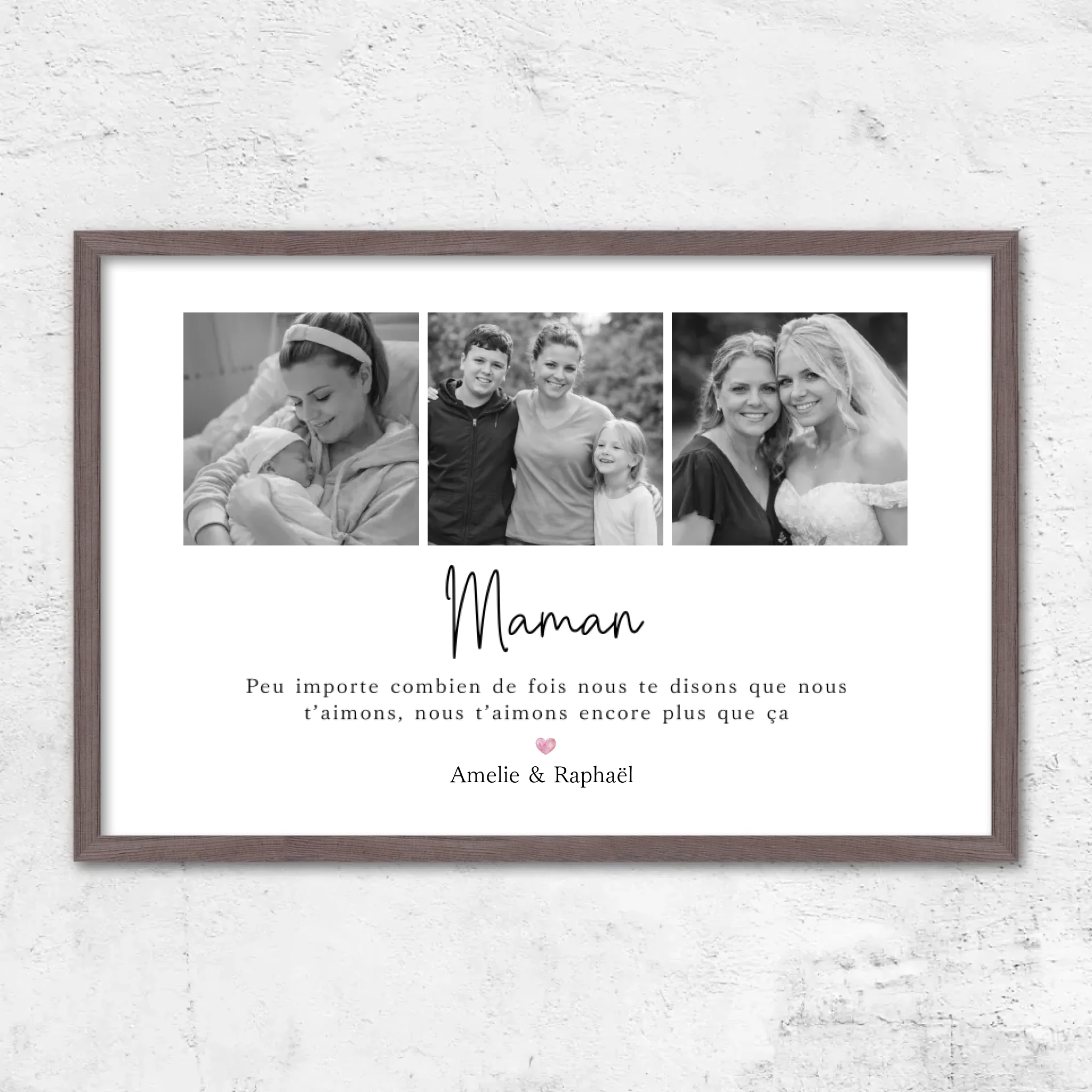 Poster personnalisé – Maman, nous t’aimerons toujours – collage