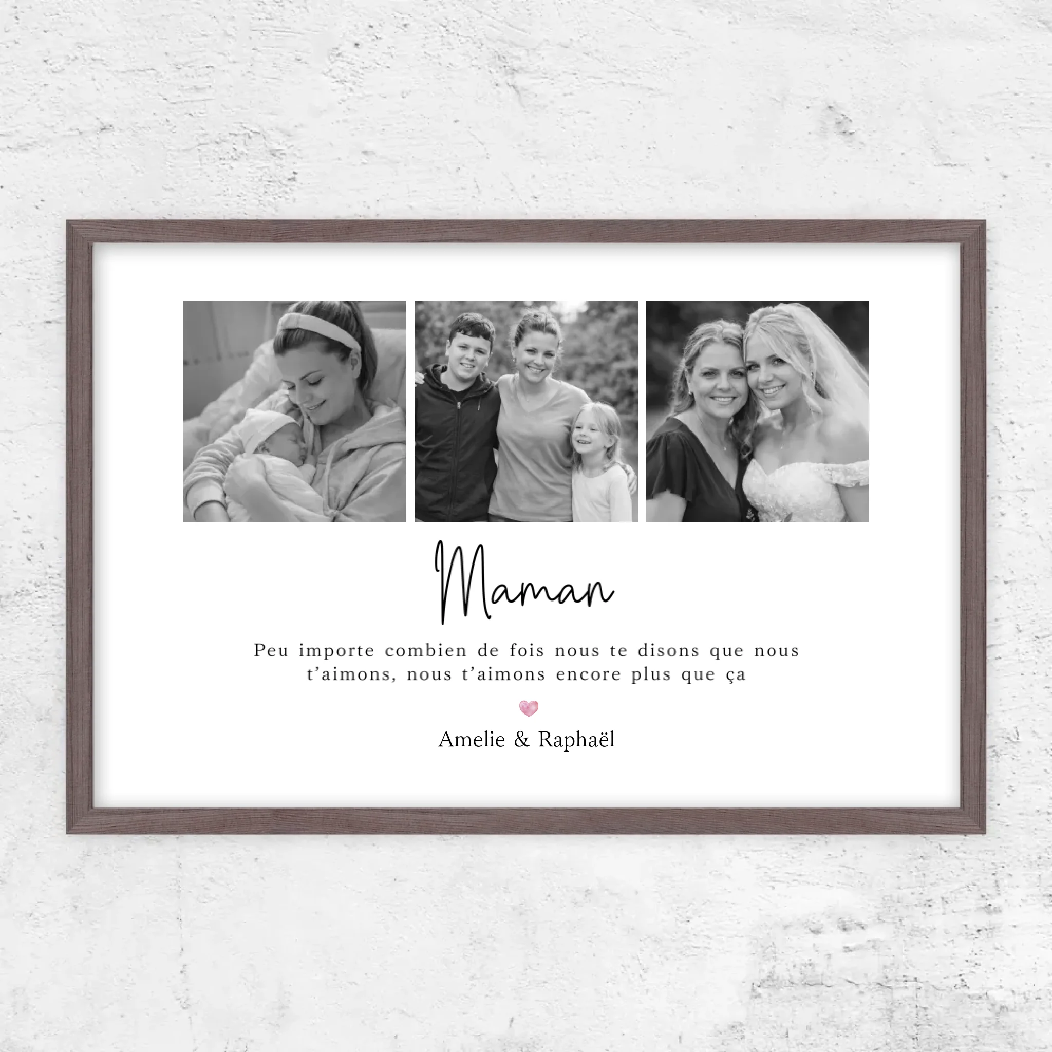 Poster personnalisé – Maman, nous t’aimerons toujours – collage