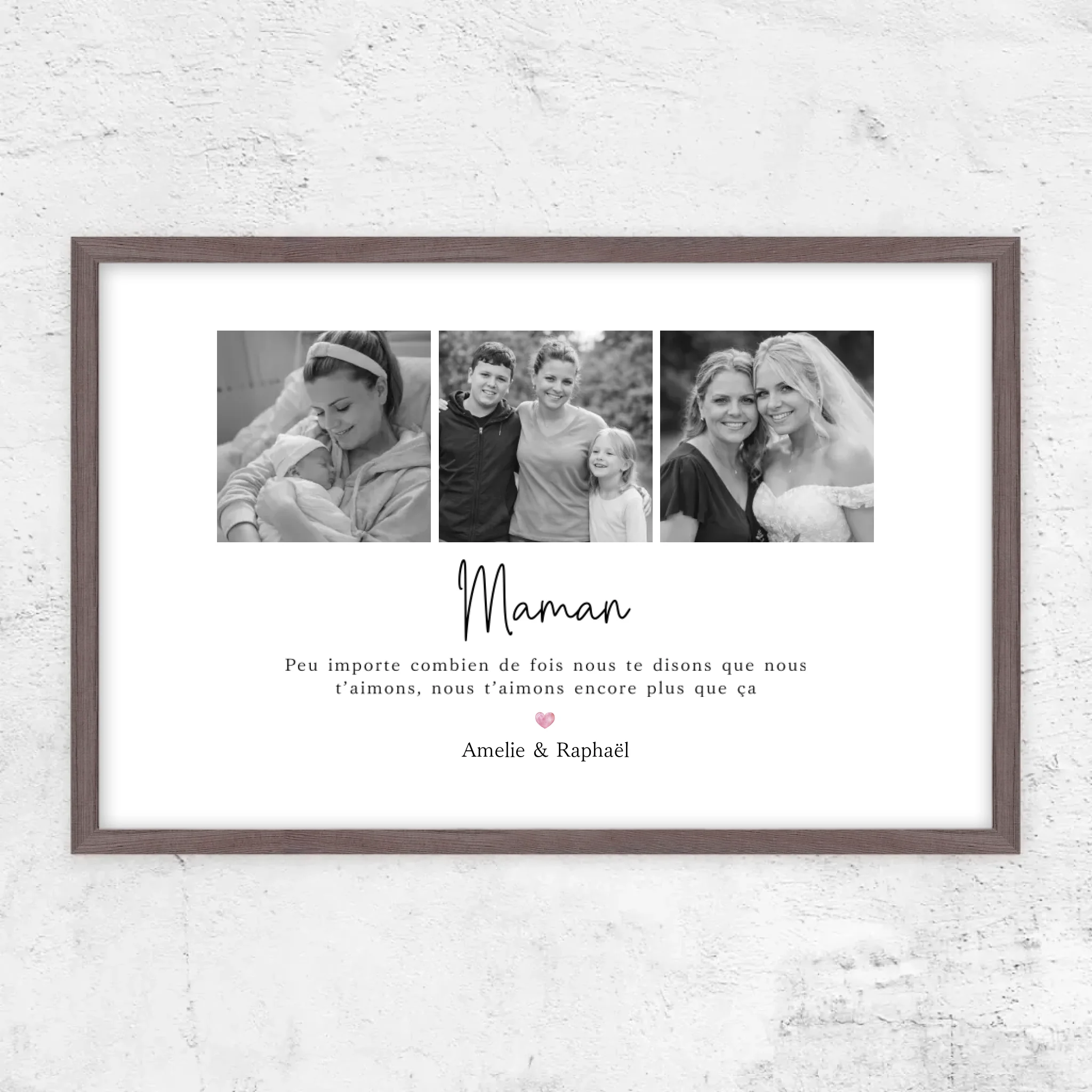 Poster personnalisé – Maman, nous t’aimerons toujours – collage