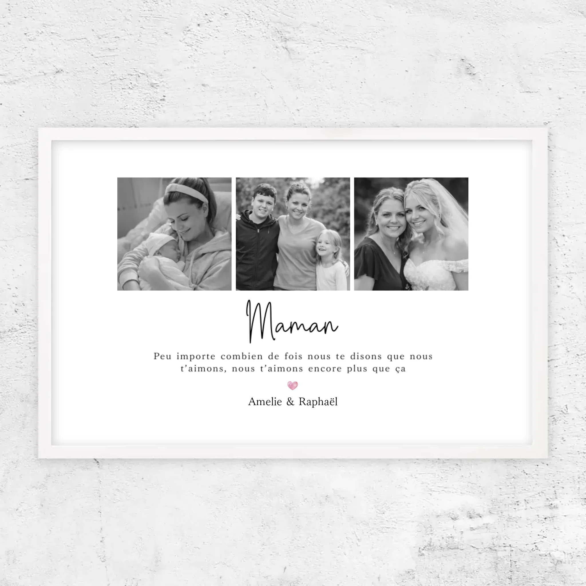 Poster personnalisé – Maman, nous t’aimerons toujours – collage