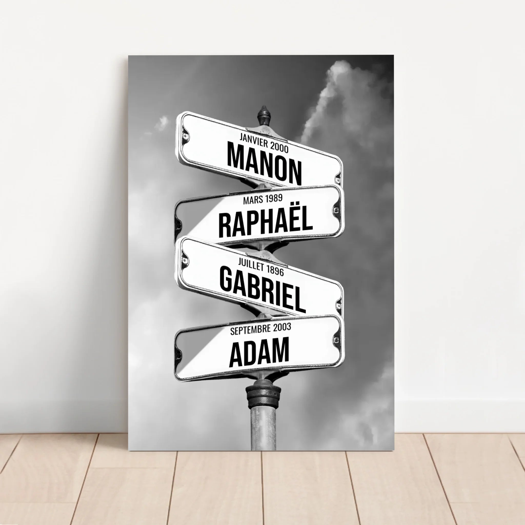 Toile personnalisée – Panneaux de rue avec noms de famille