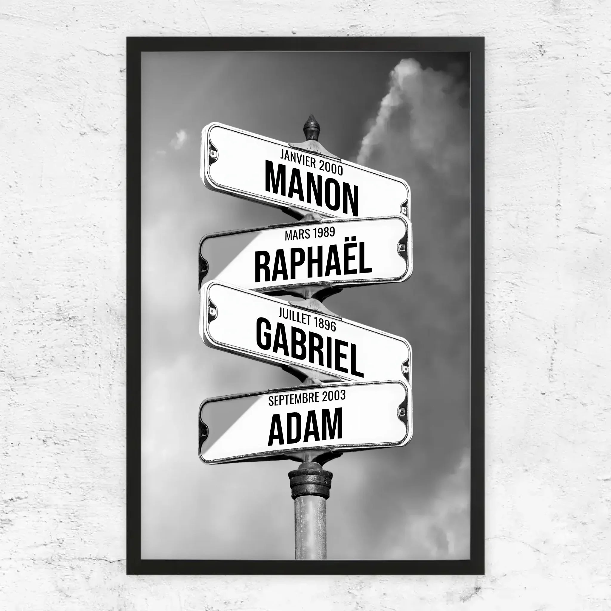 Poster personnalisé – Panneaux de rue avec noms de famille