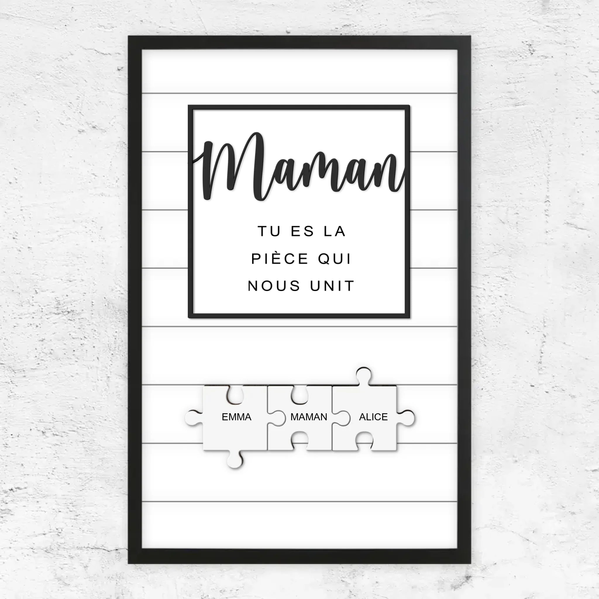 Poster personnalisé – Puzzle maman – tu nous unis