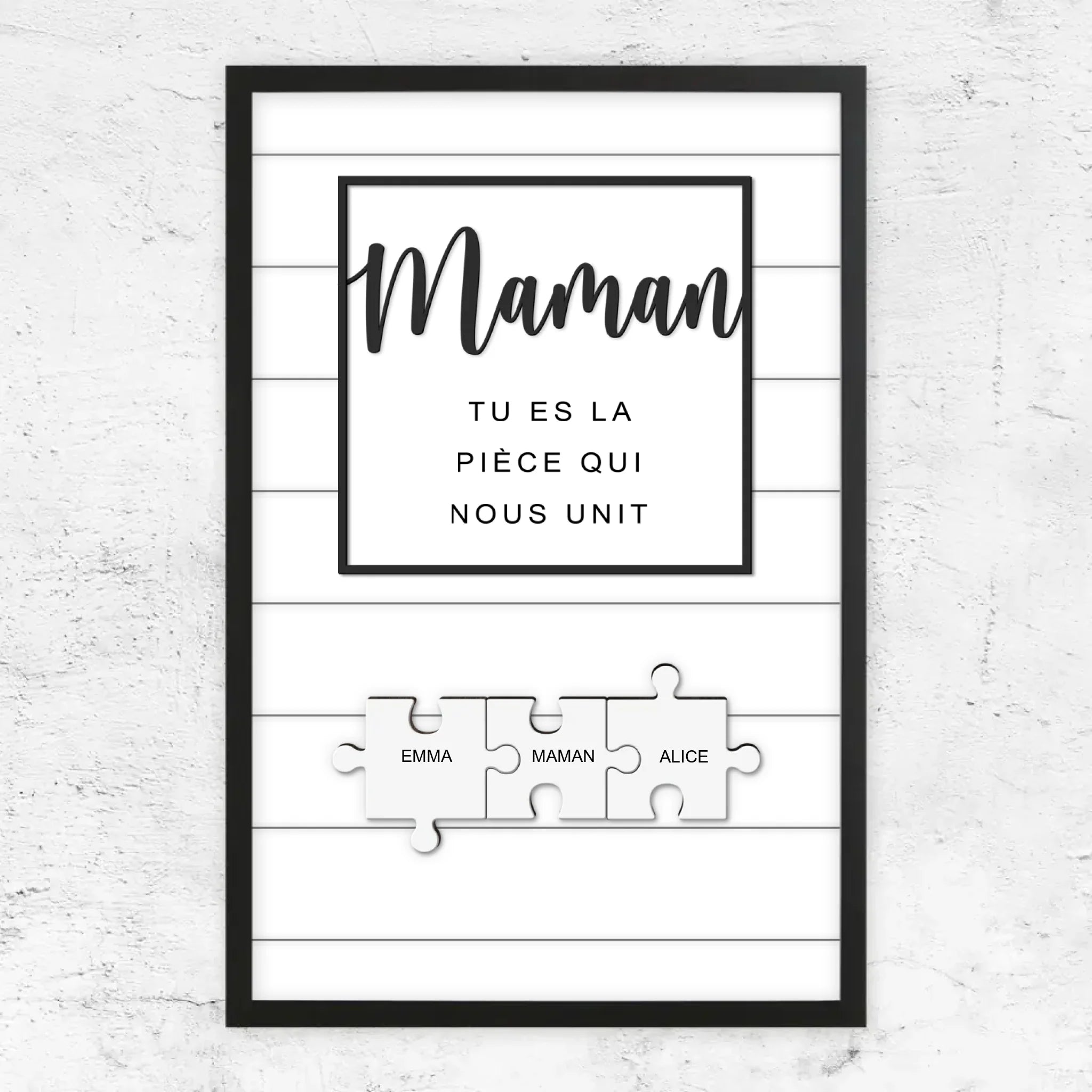 Poster personnalisé – Puzzle maman – tu nous unis