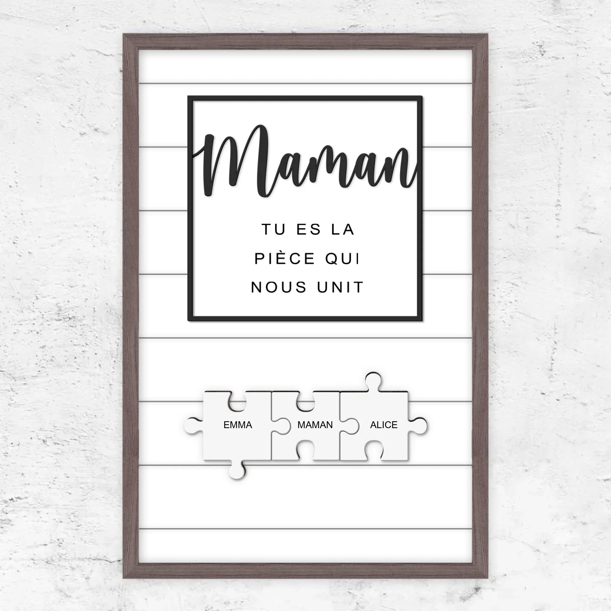 Poster personnalisé – Puzzle maman – tu nous unis