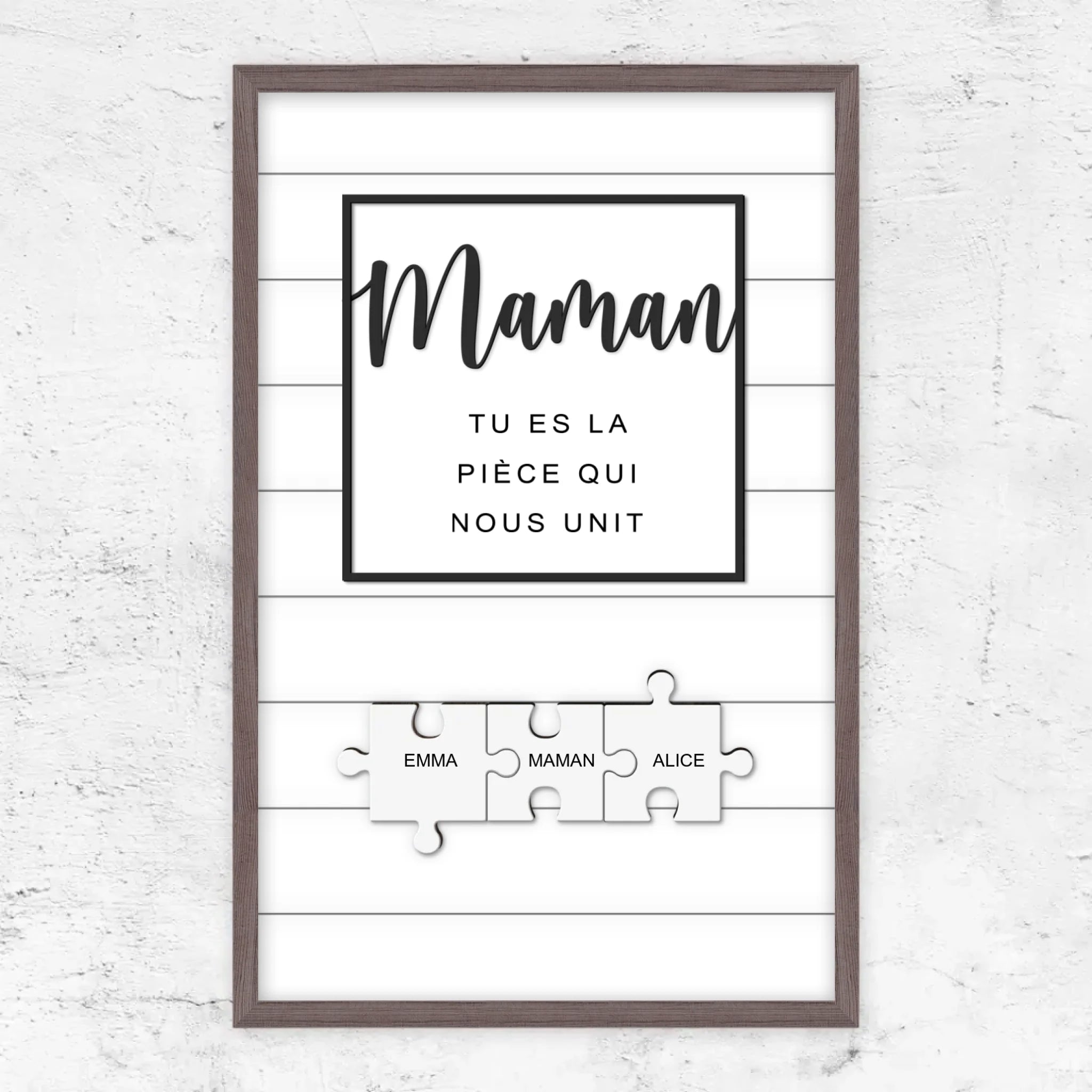 Poster personnalisé – Puzzle maman – tu nous unis