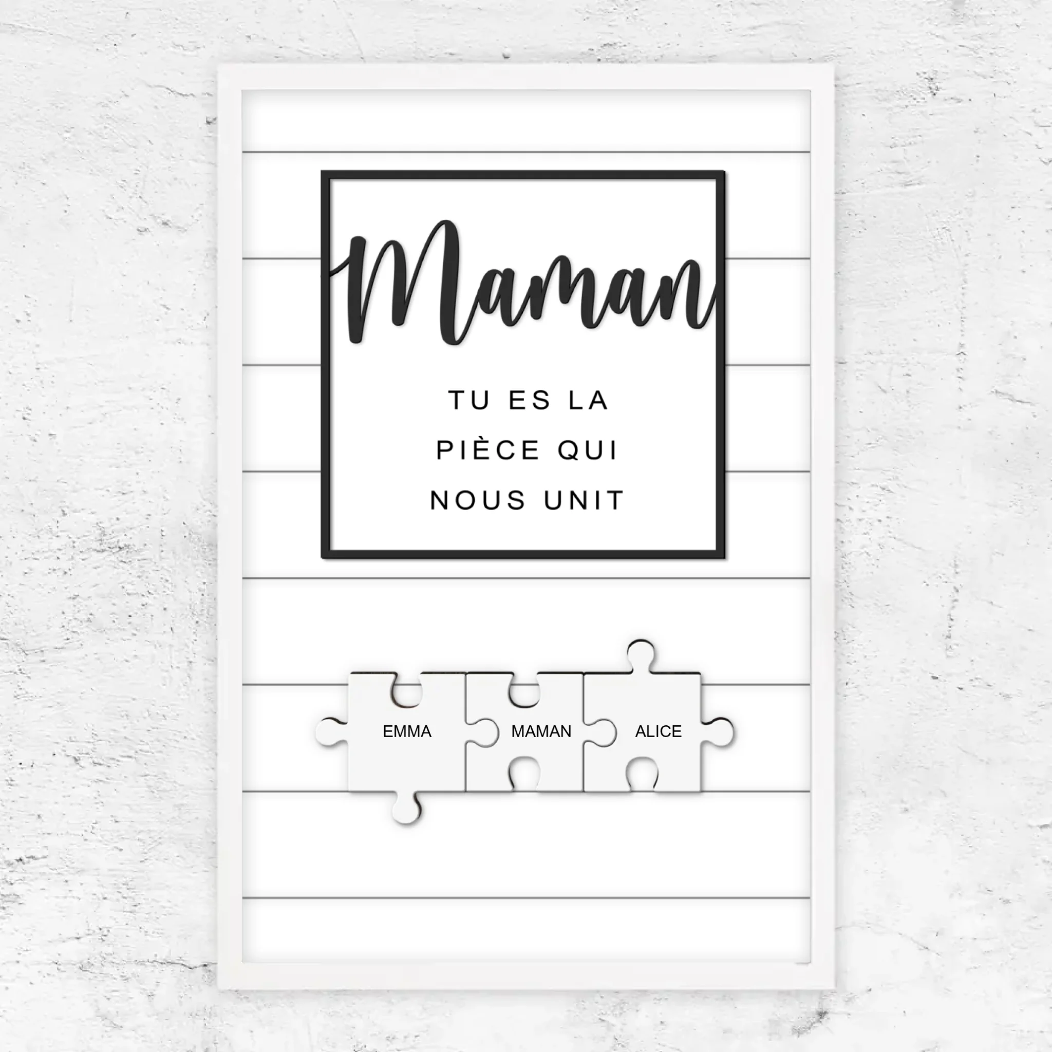 Poster personnalisé – Puzzle maman – tu nous unis