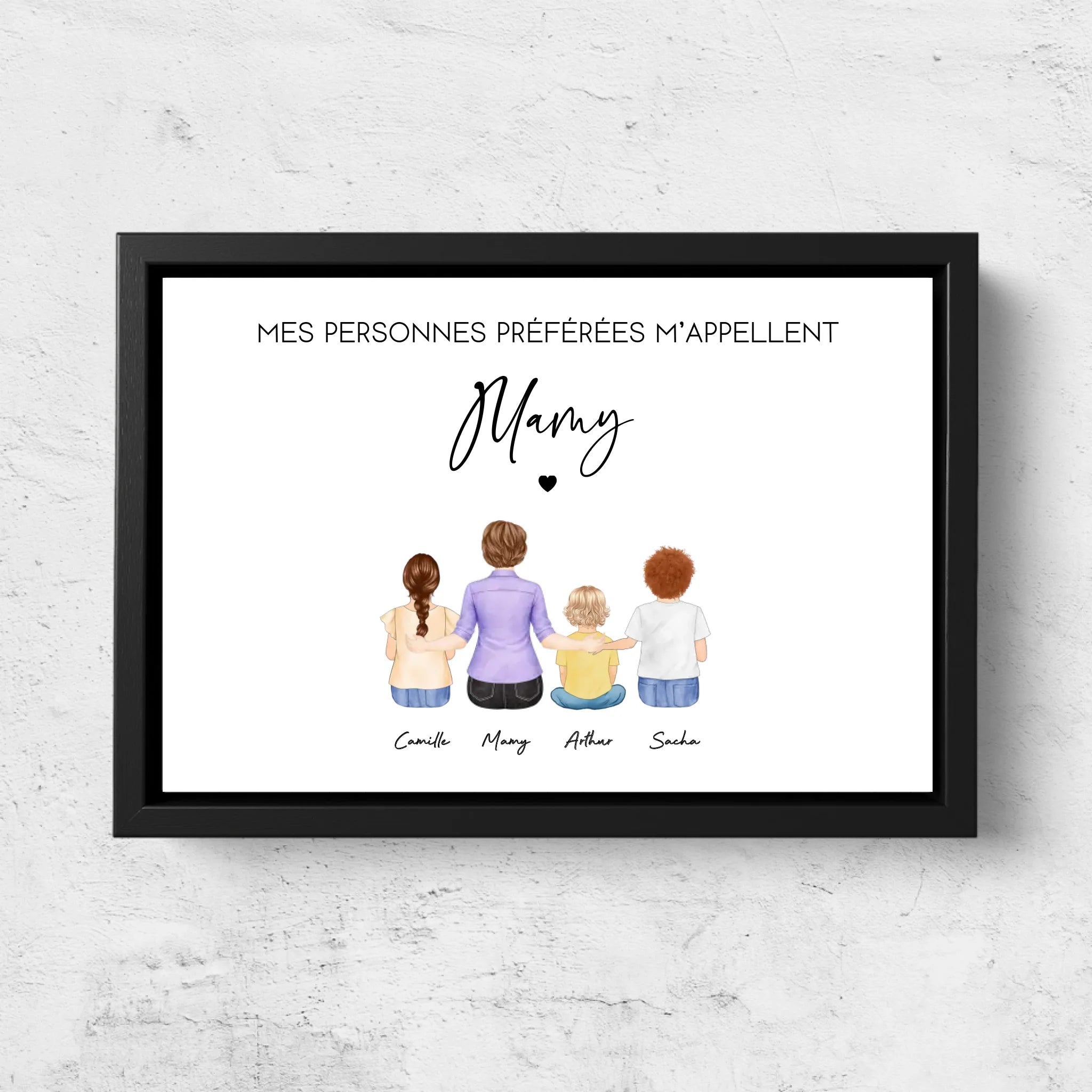 Toile personnalisée – Mes personnes préférées m’appellent Mamie