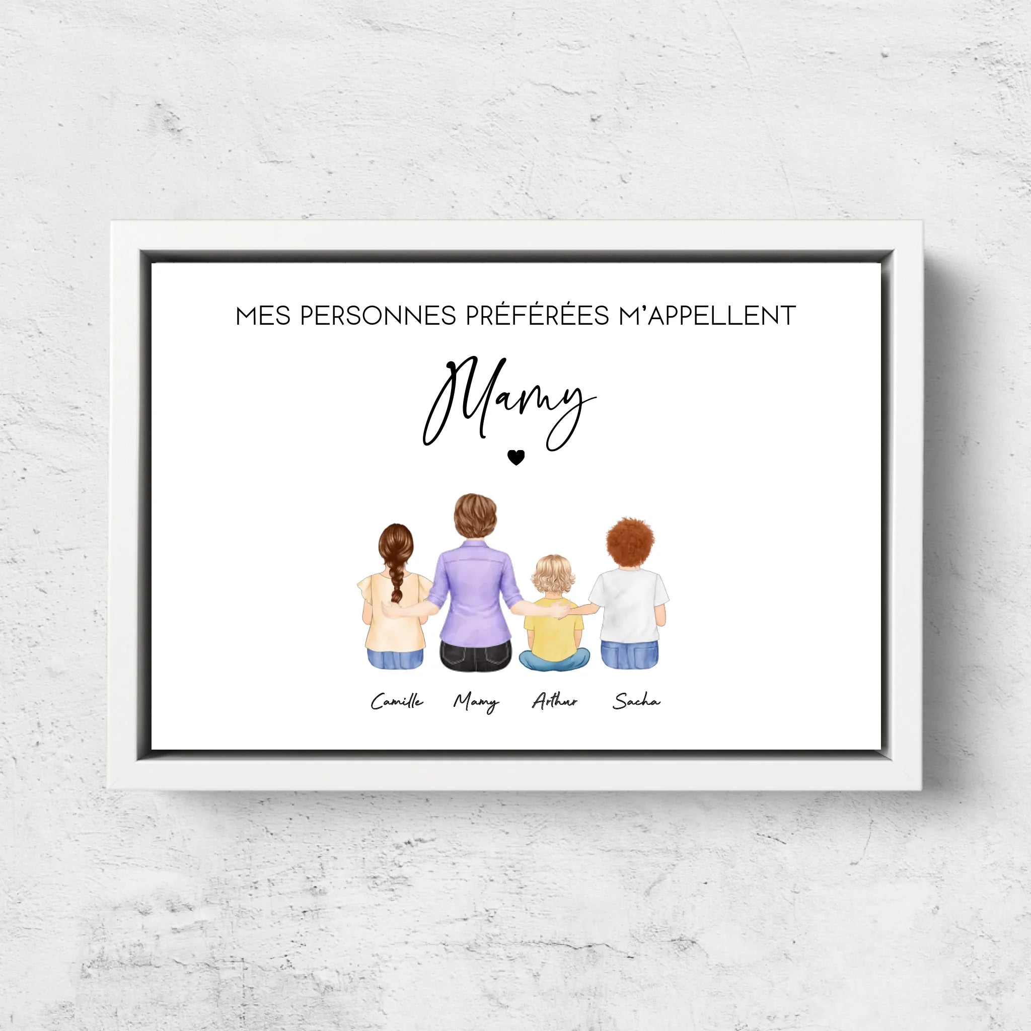 Toile personnalisée – Mes personnes préférées m’appellent Mamie