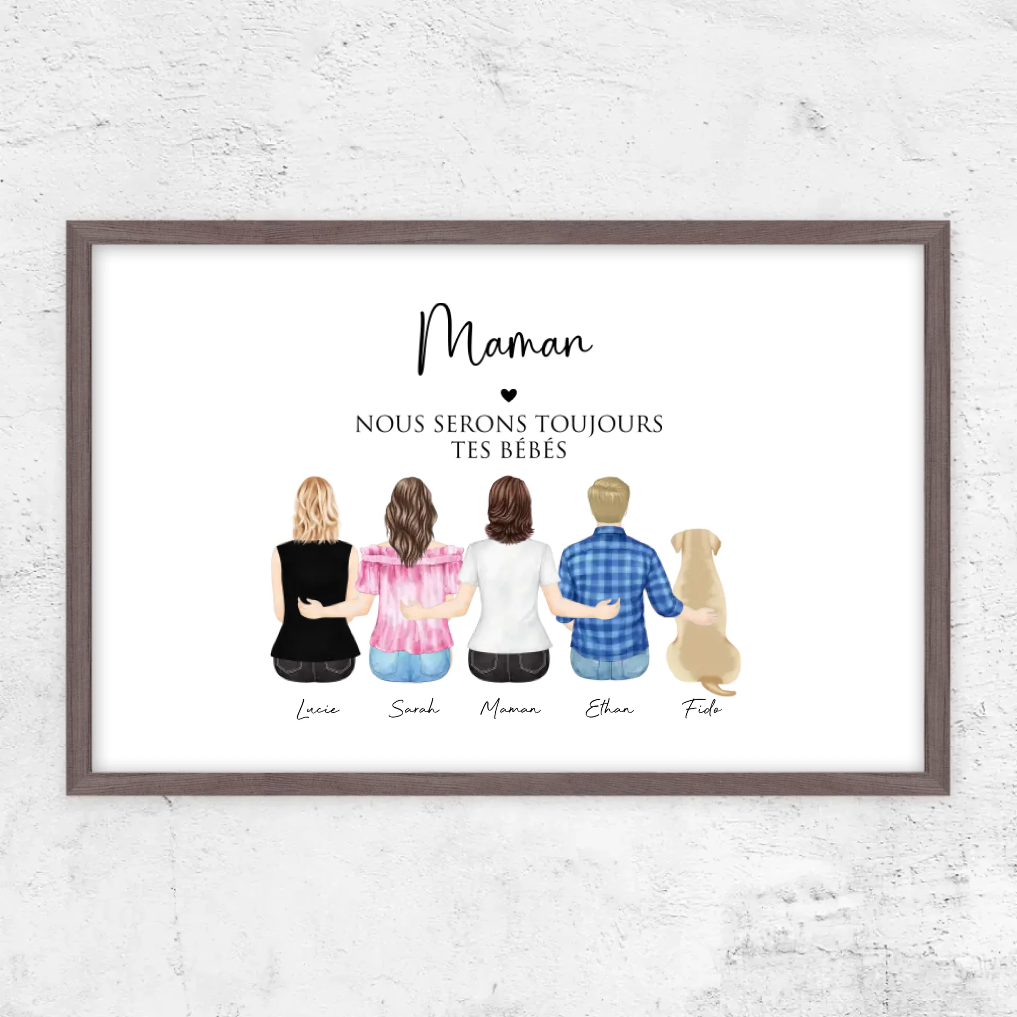 Poster personnalisé – Maman et ses enfants