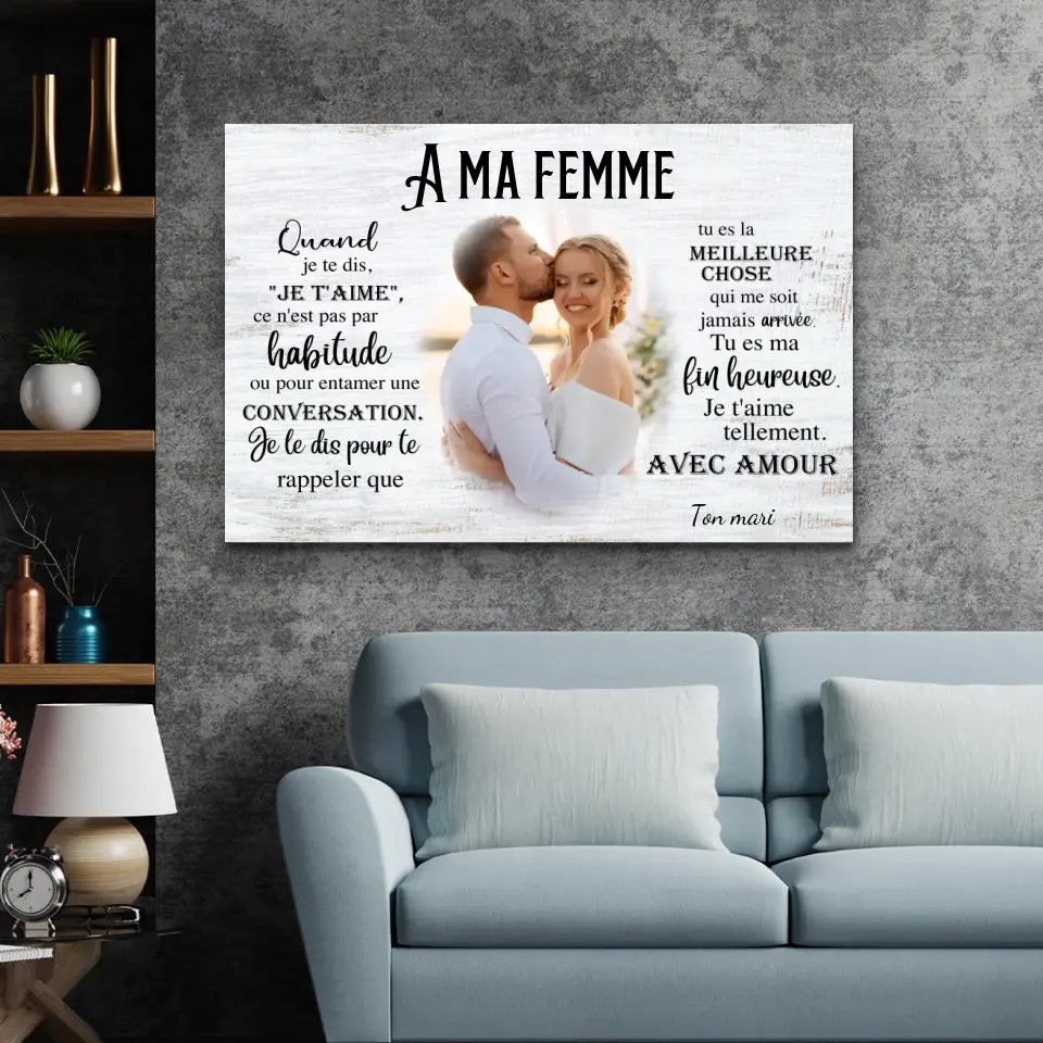 Toile personnalisée "A ma femme"