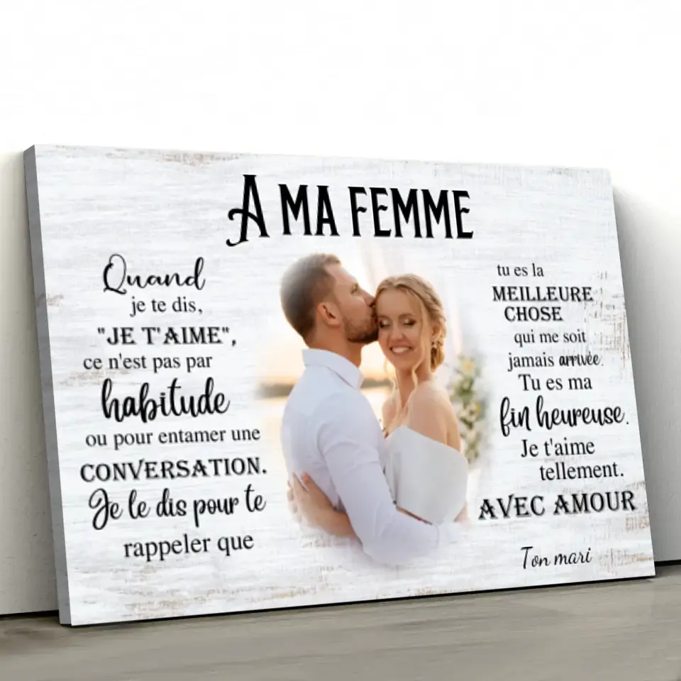 Toile personnalisée "A ma femme"