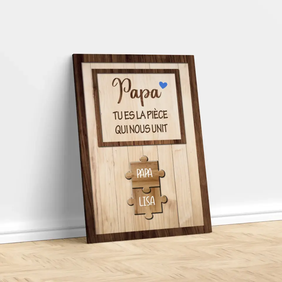 Toile personnalisée "Papa nous tient ensemble"