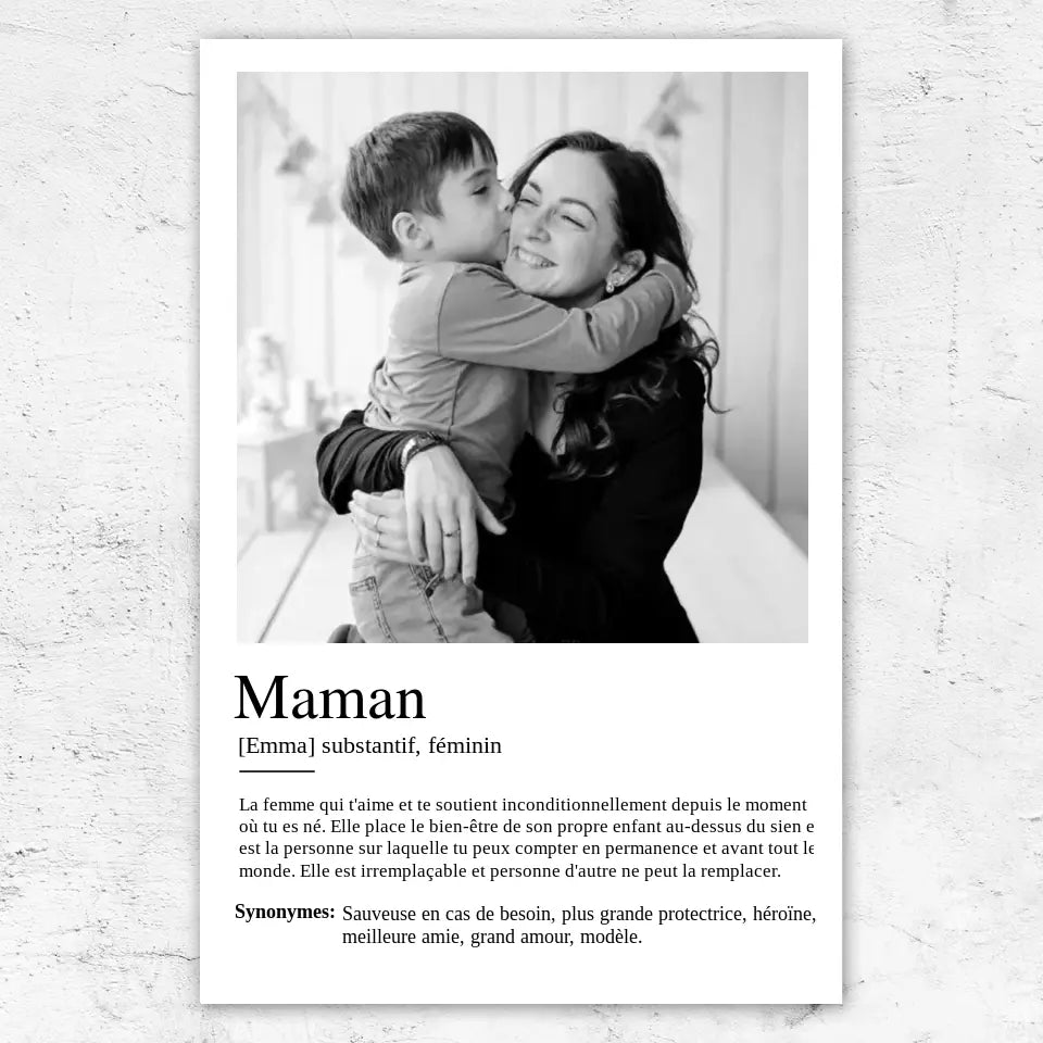 Poster personnalisé "Définition maman"