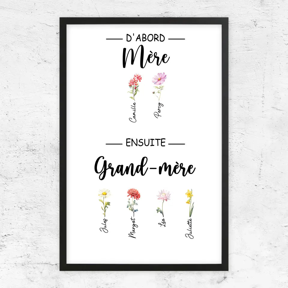 Poster personnalisé "D'abord maman, ensuite grand-mère"