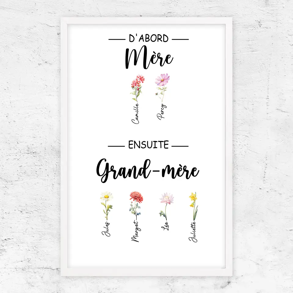 Poster personnalisé "D'abord maman, ensuite grand-mère"