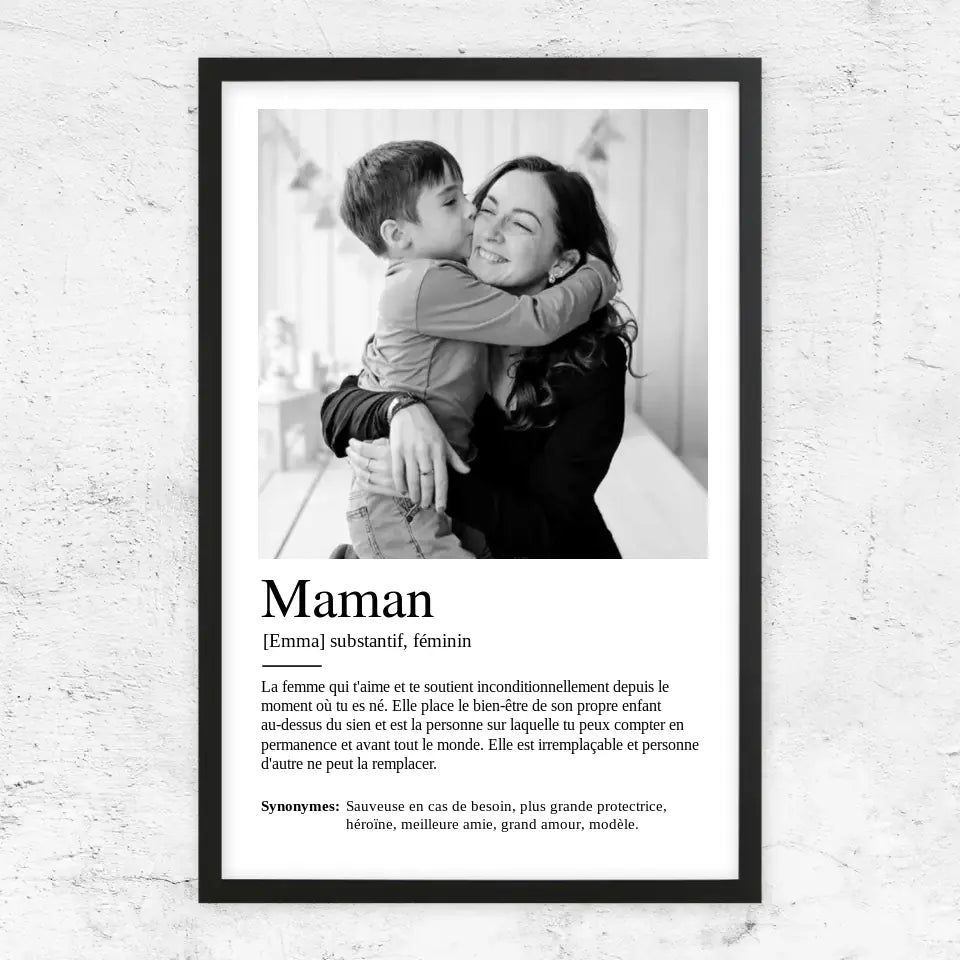 Poster personnalisé "Définition maman"