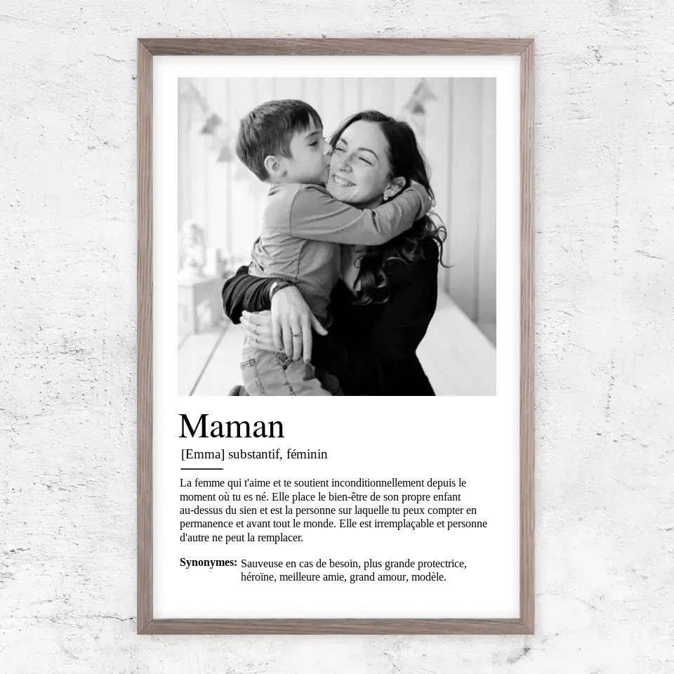 Poster personnalisé "Définition maman"