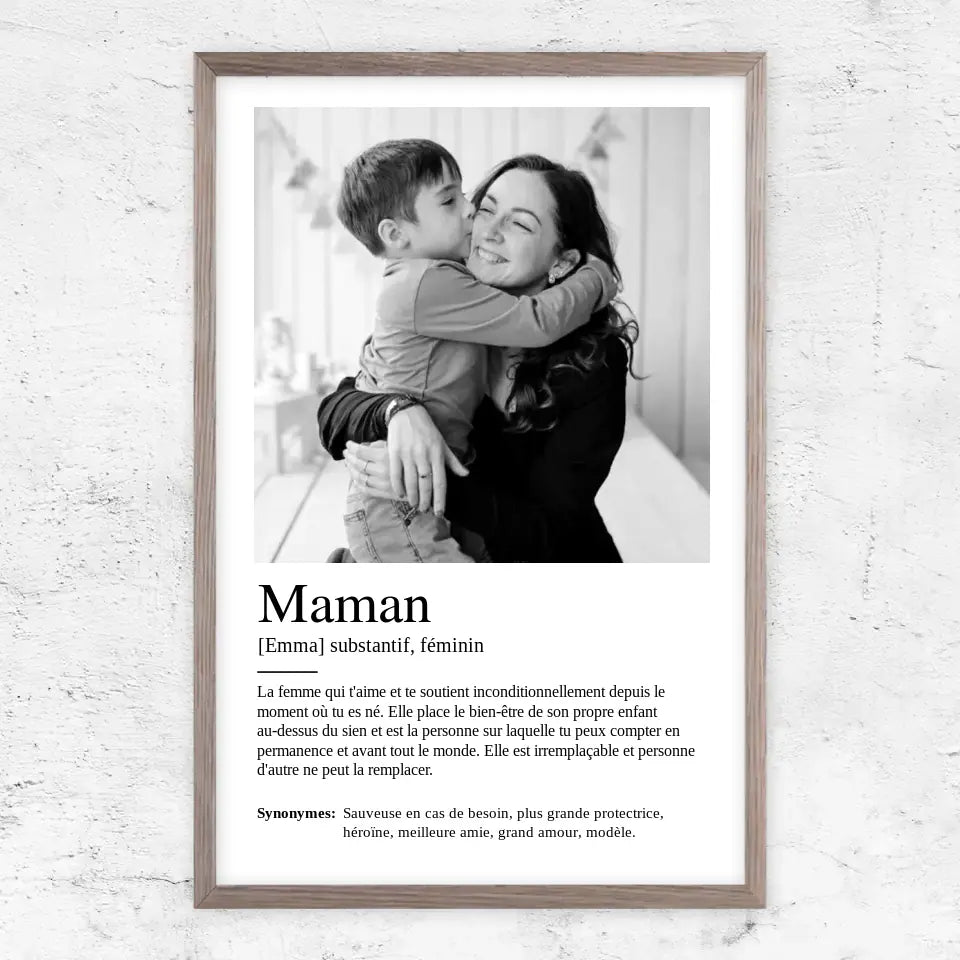 Poster personnalisé "Définition maman"