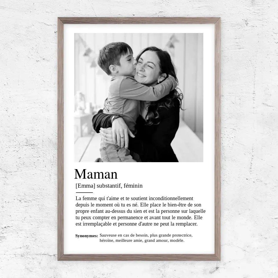 Poster personnalisé "Définition maman"