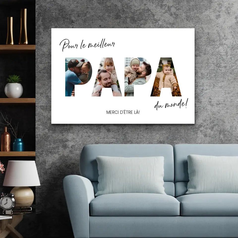 Toile personnalisée " Pour le meilleur papa du monde"