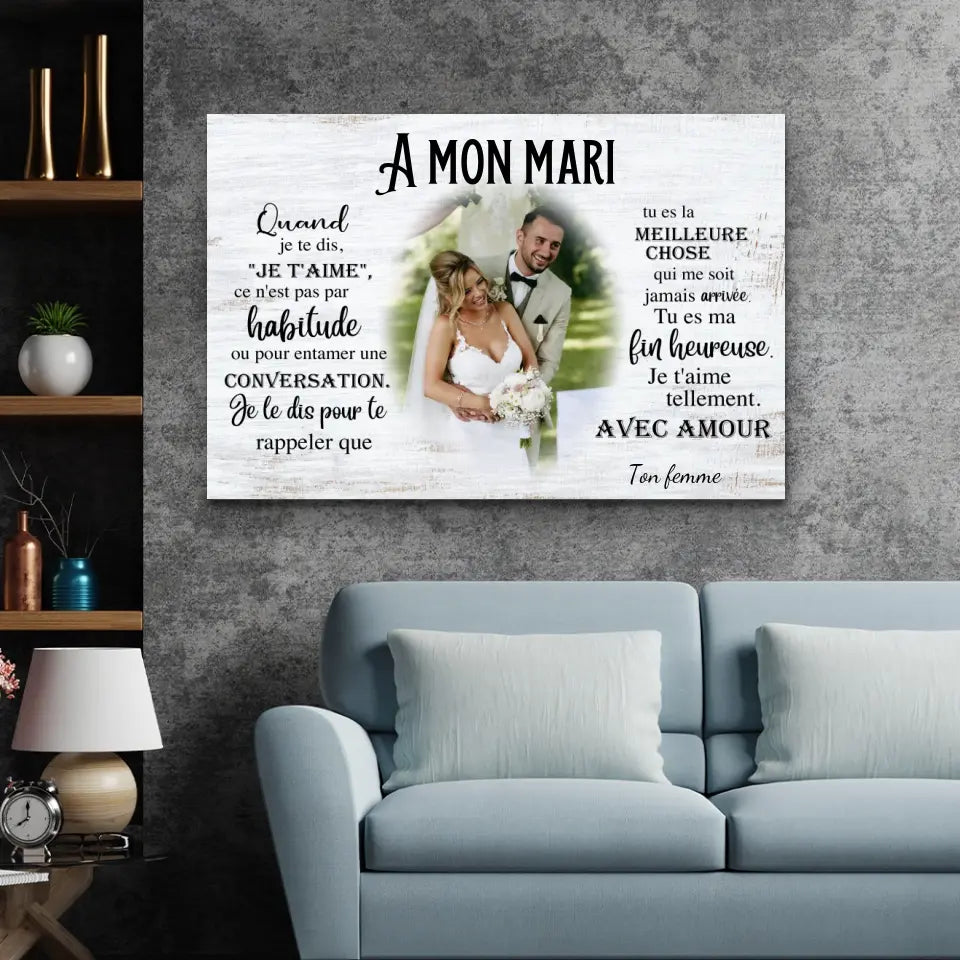 Toile personnalisée "A mon mari"