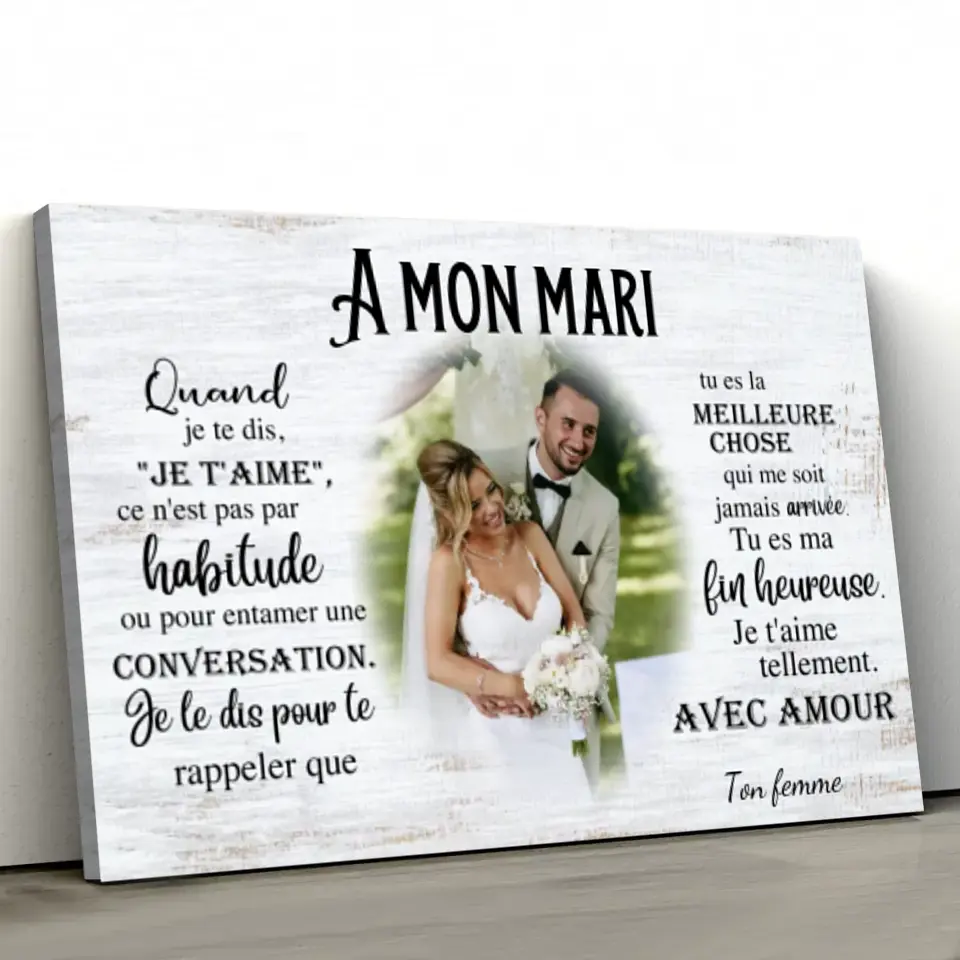 Toile personnalisée "A mon mari"