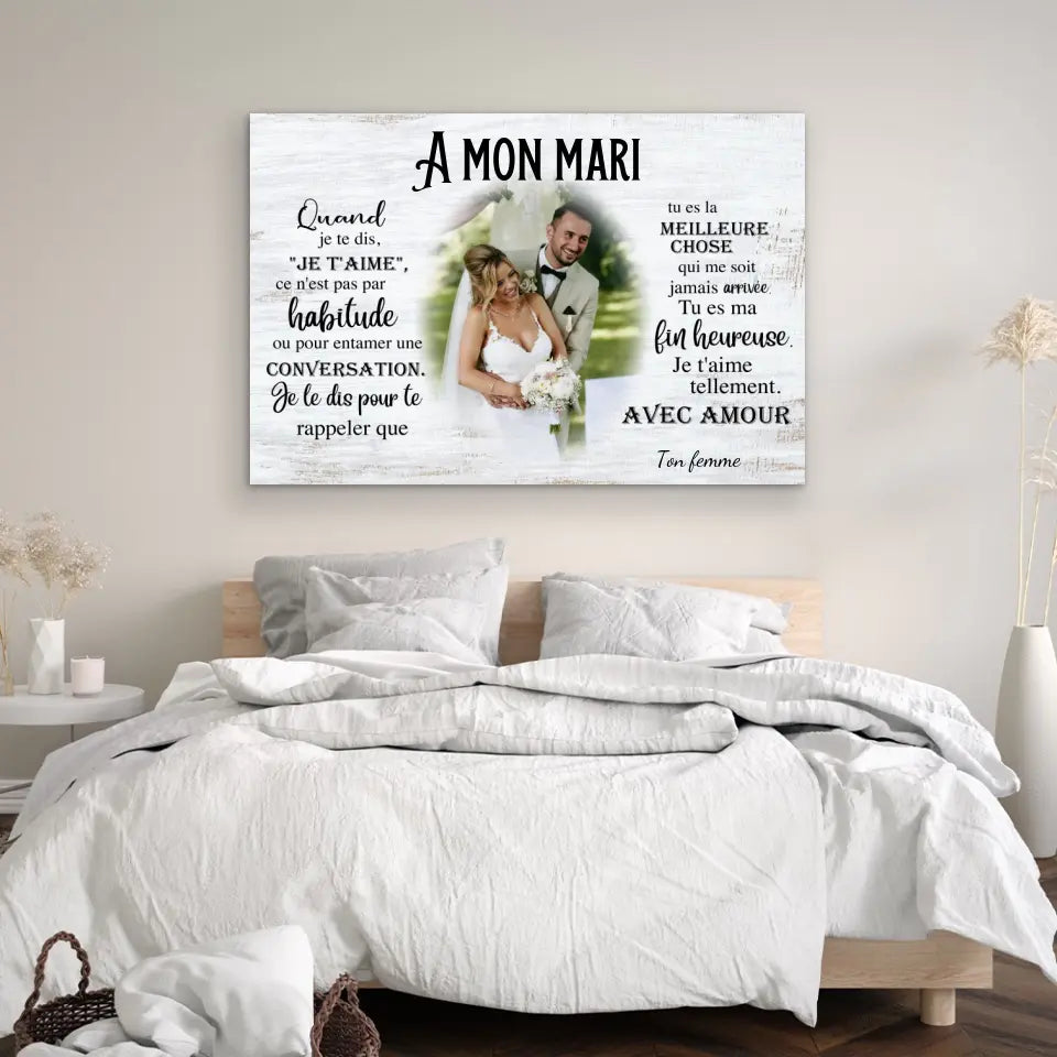 Toile personnalisée "A mon mari"