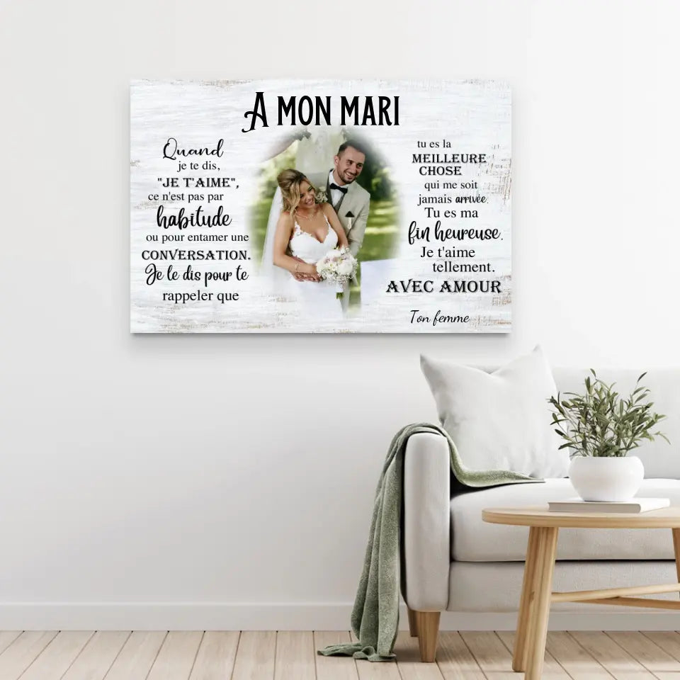 Toile personnalisée "A mon mari"