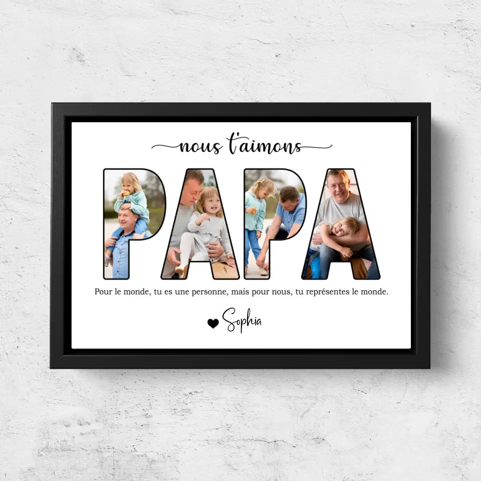 Toile personnalisée "Papa, on t'aime"