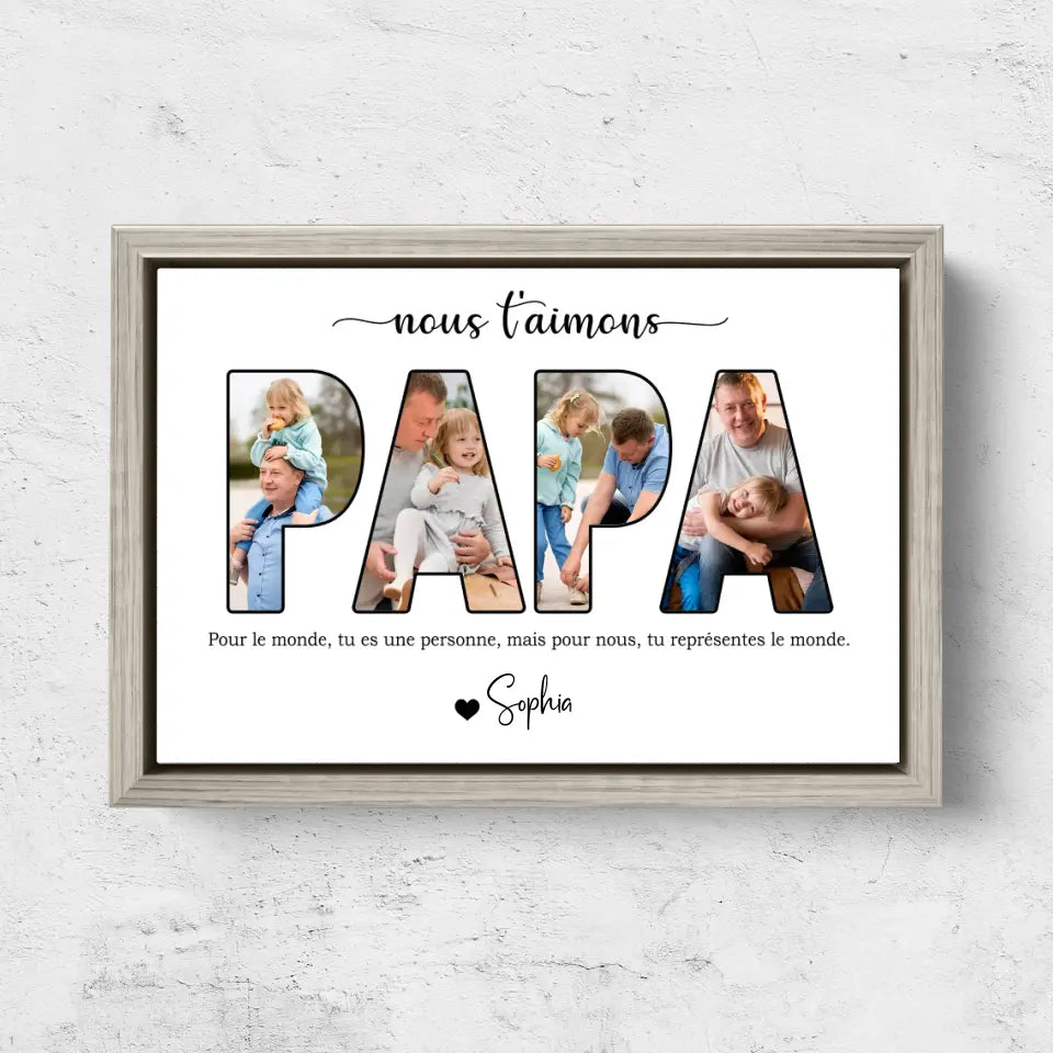 Toile personnalisée "Papa, on t'aime"