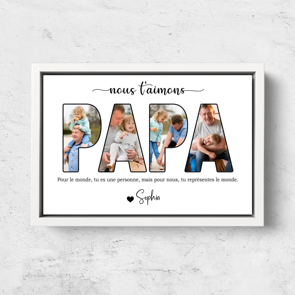 Toile personnalisée "Papa, on t'aime"