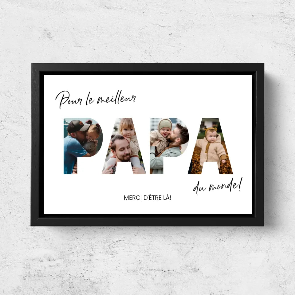 Toile personnalisée " Pour le meilleur papa du monde"