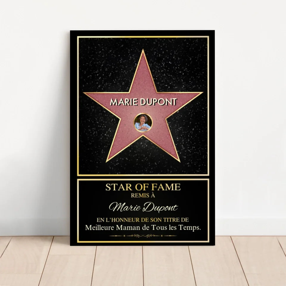 Toile personnalisé "Star of Fame - avec photo"