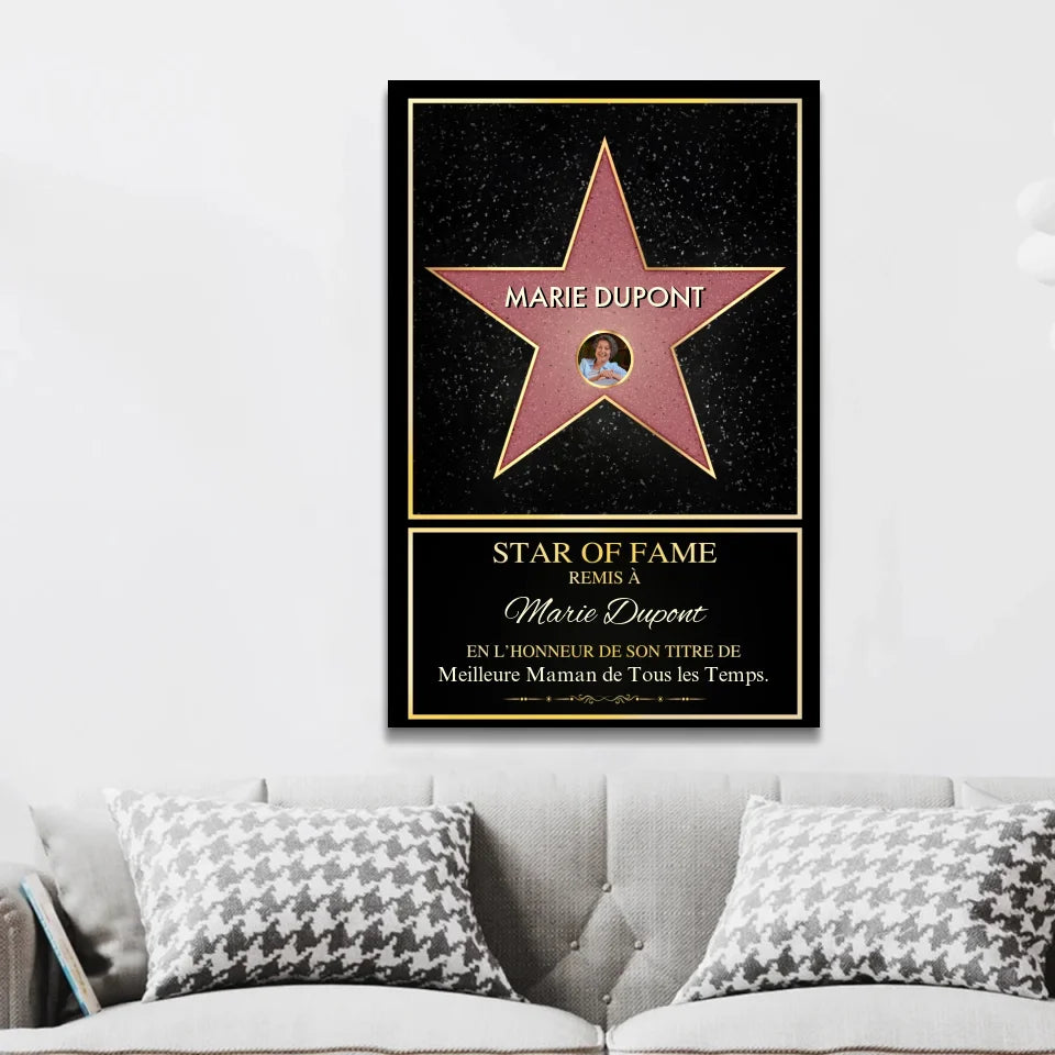 Toile personnalisé "Star of Fame - avec photo"