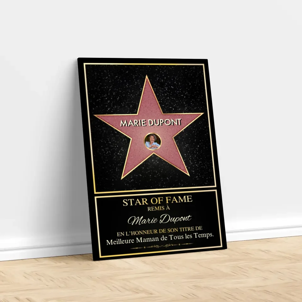 Toile personnalisé "Star of Fame - avec photo"