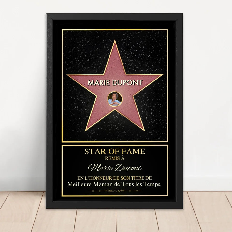 Toile personnalisé "Star of Fame - avec photo"