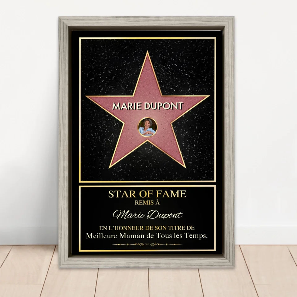 Toile personnalisé "Star of Fame - avec photo"