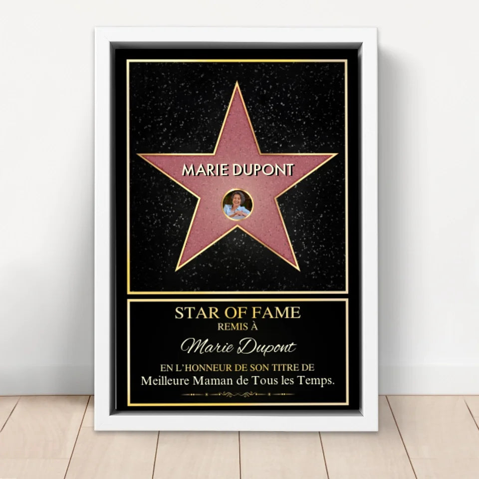 Toile personnalisé "Star of Fame - avec photo"