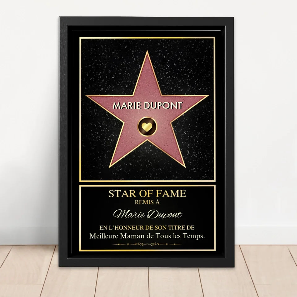 Toile personnalisée "Star of Fame"