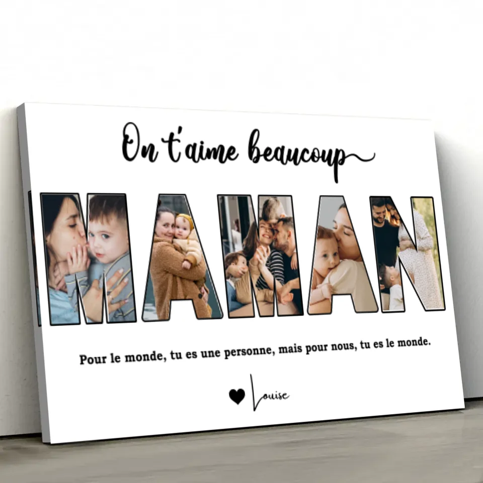 Toile personnalisée “Maman, on t'aime”