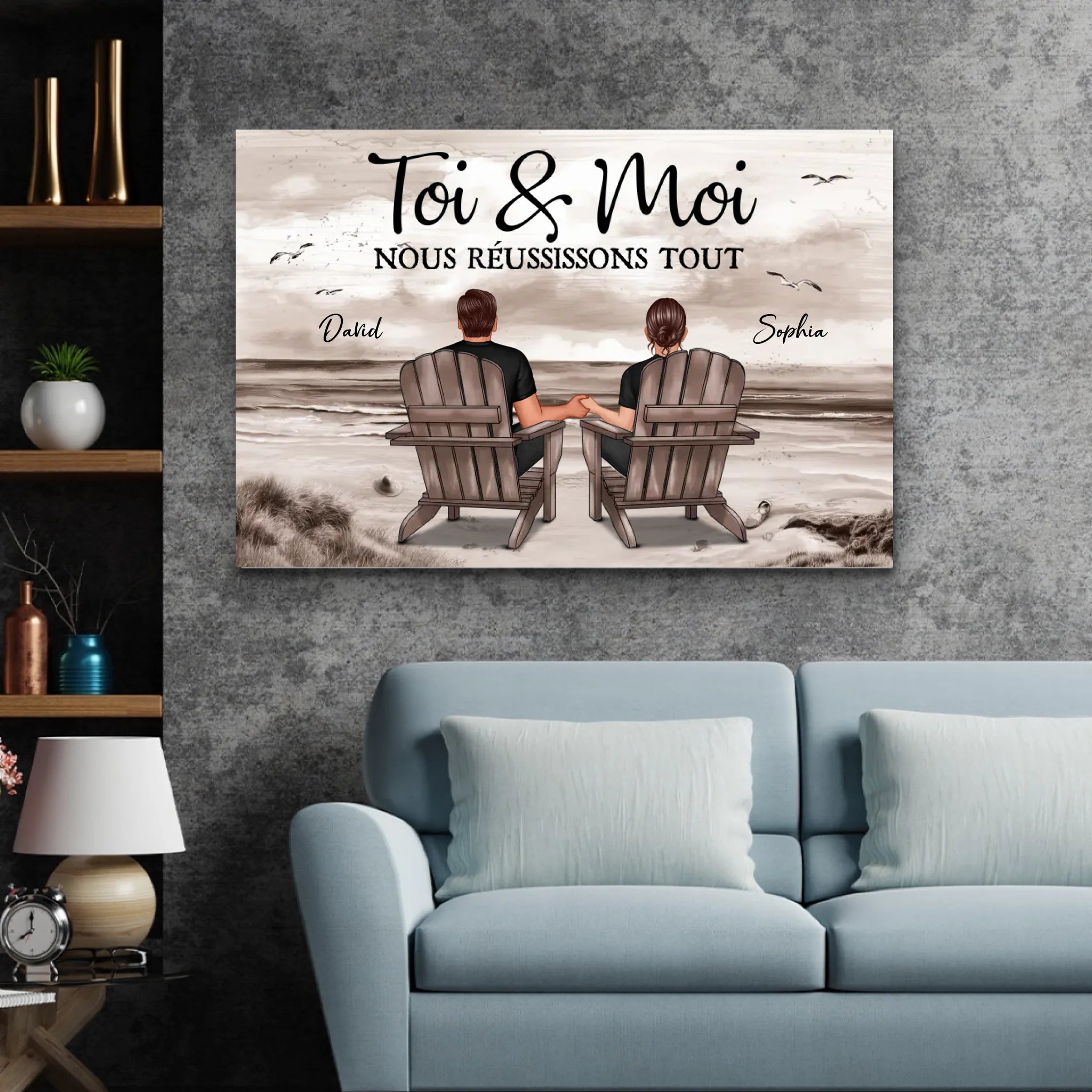 Toile personnalisée “Toi et moi, on peut tout faire”