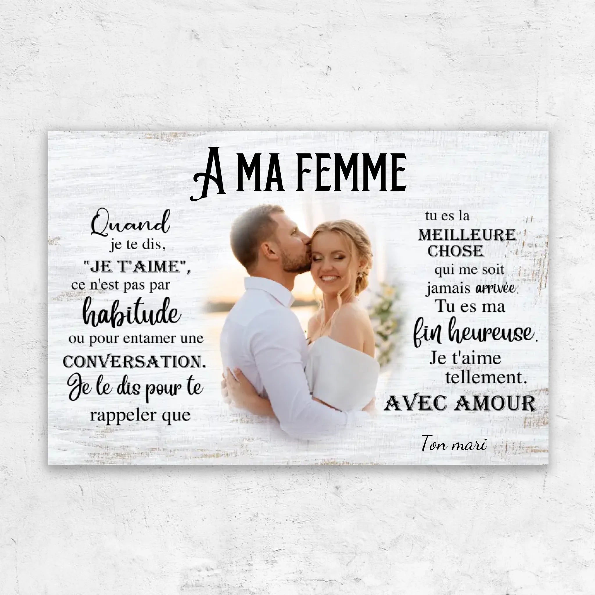 Toile personnalisée "A ma femme"